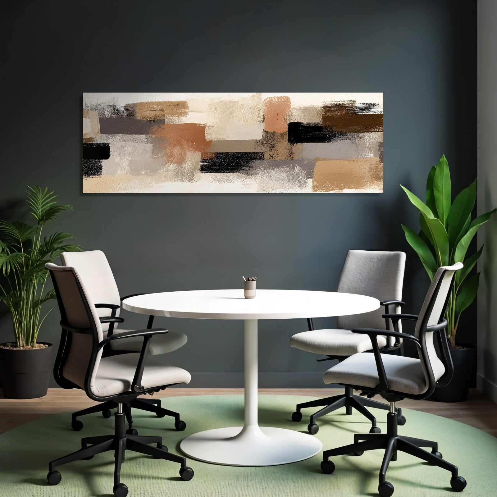 Abstract Art Earth Tone Brush Stroke Pattern
