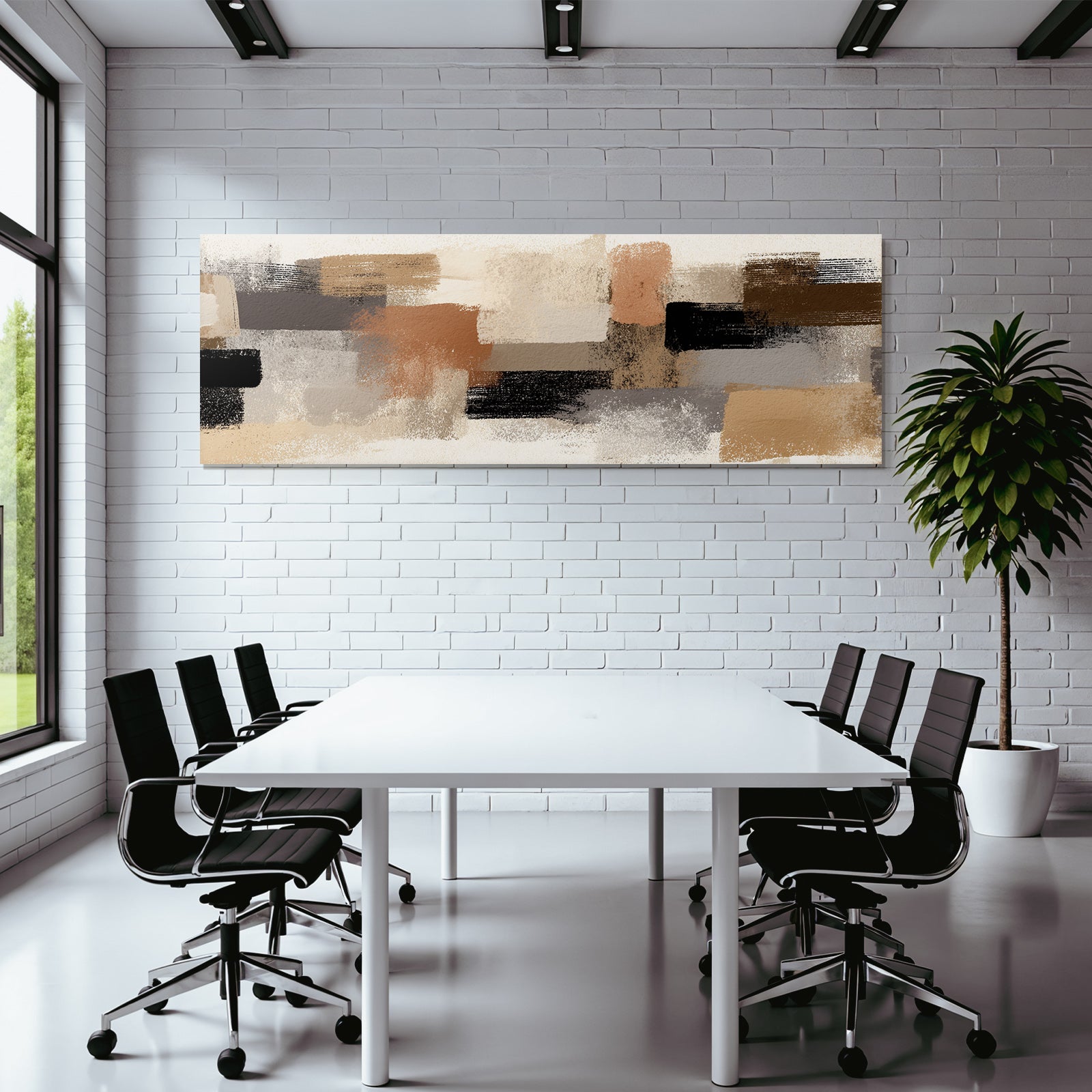 Abstract Art Earth Tone Brush Stroke Pattern