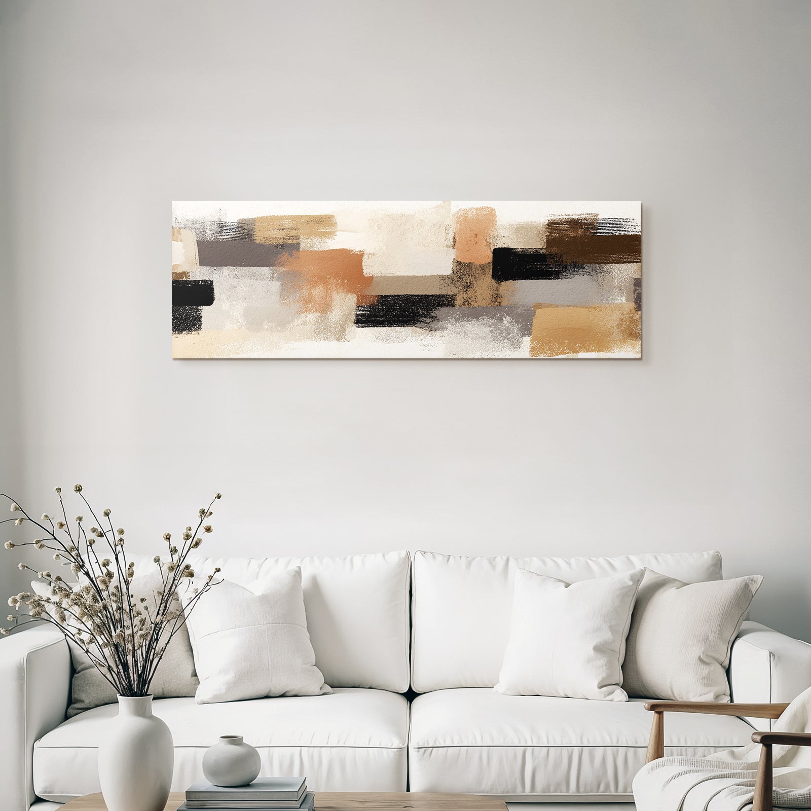 Abstract Art Earth Tone Brush Stroke Pattern