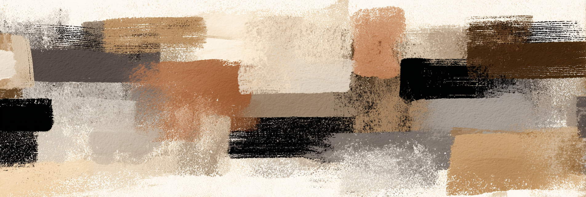 Abstracte Kunst Erde Ton Buerststrichmuster | Modern Basic | Einrichtungsstile