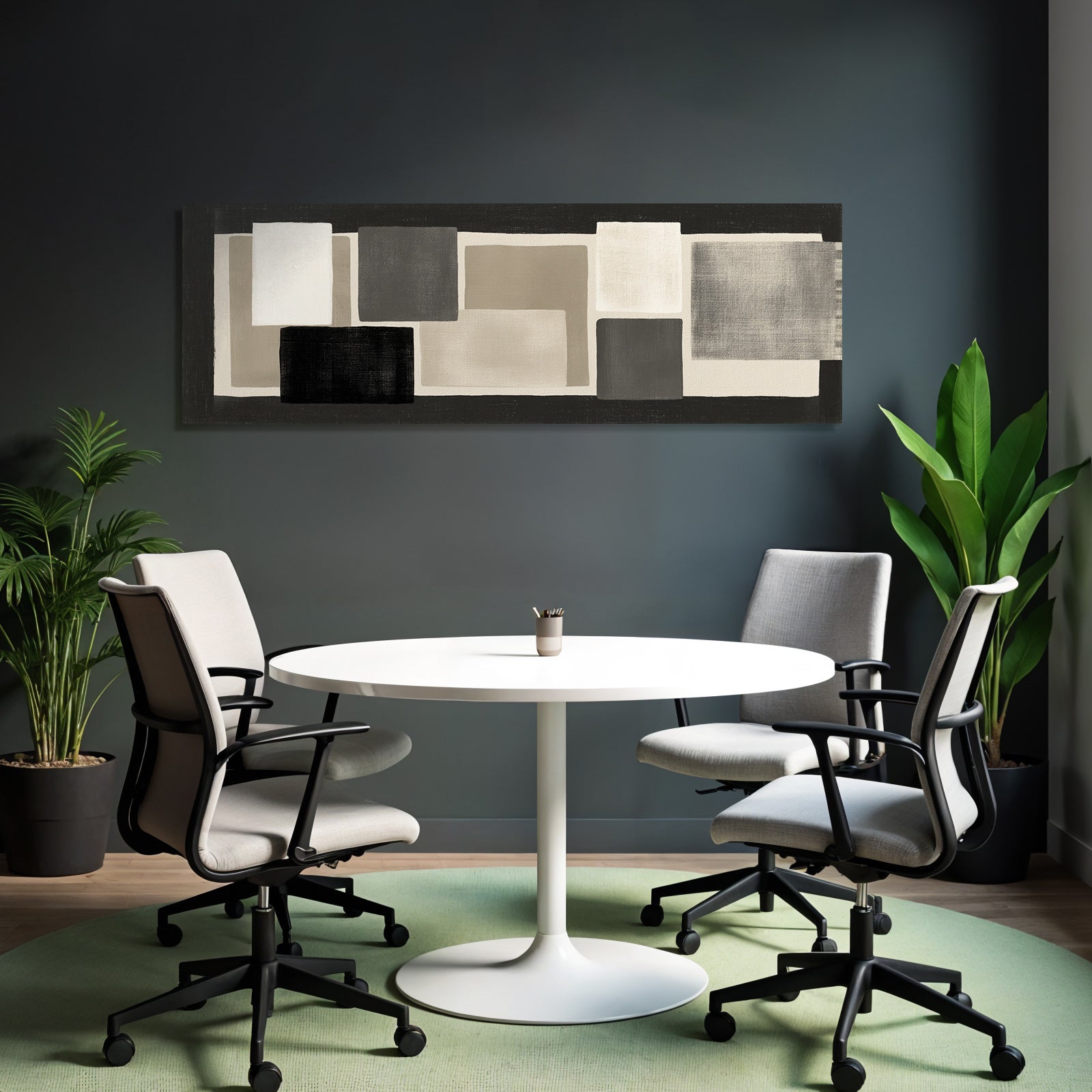 Abstract Art Monochrome Rectangular Shapes