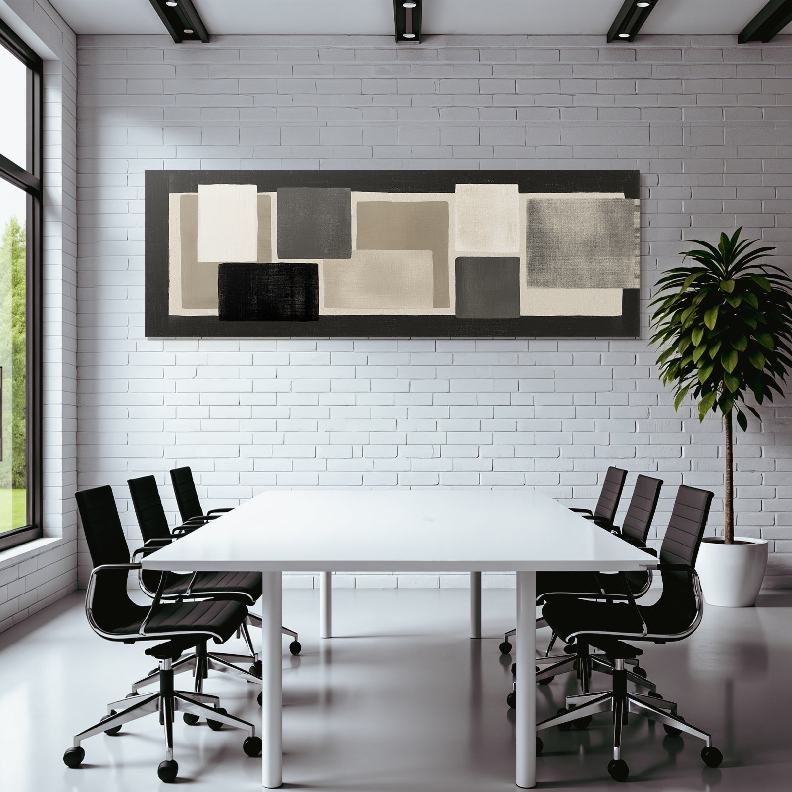 Abstract Art Monochrome Rectangular Shapes