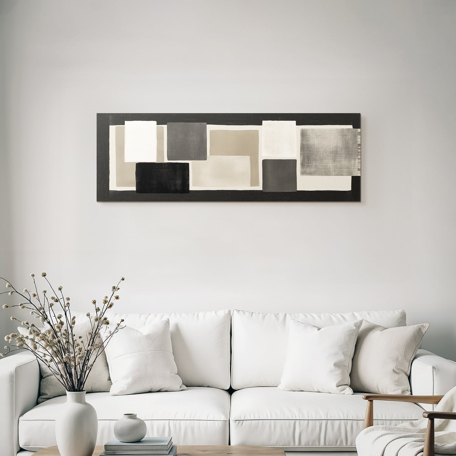 Abstract Art Monochrome Rectangular Shapes