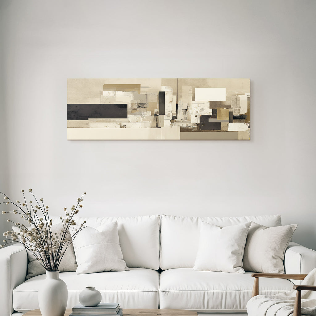 Abstracte Kunst Rectangles Beige Braun Schwarz