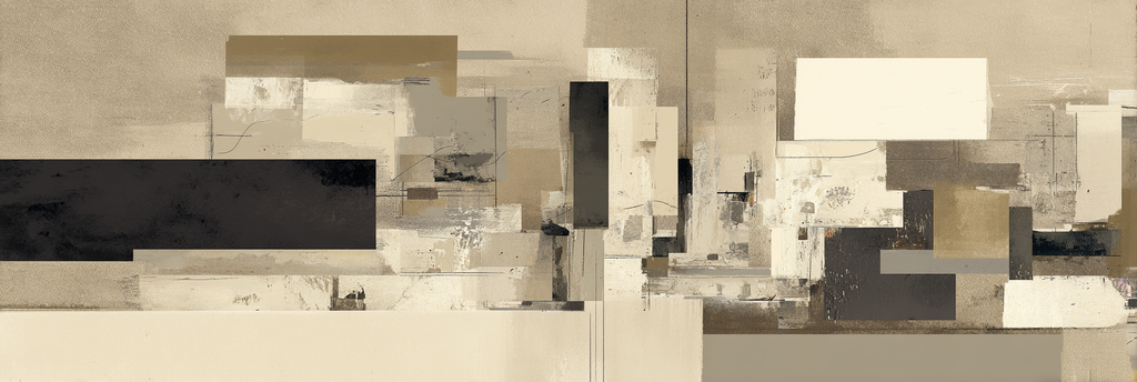 Abstracte Kunst Rectangles Beige Braun Schwarz | Modern Basic | Einrichtungsstile