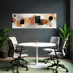 Abstractes Design Geometrische Formen Erdtoene Texturiert Modern Minimalistisch