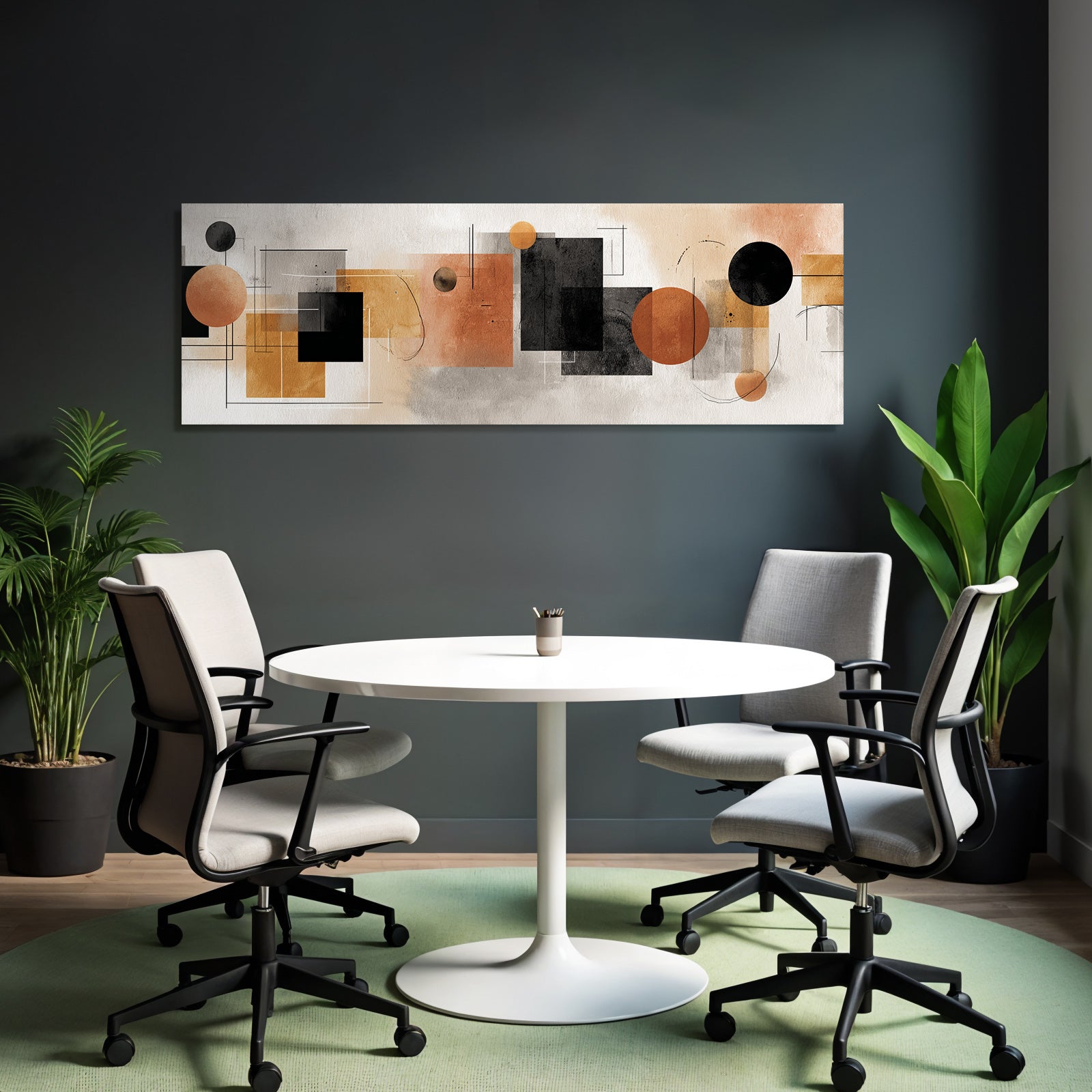 Abstract Design Geometric Shapes Earth Tones Textured Modern Minimalist
