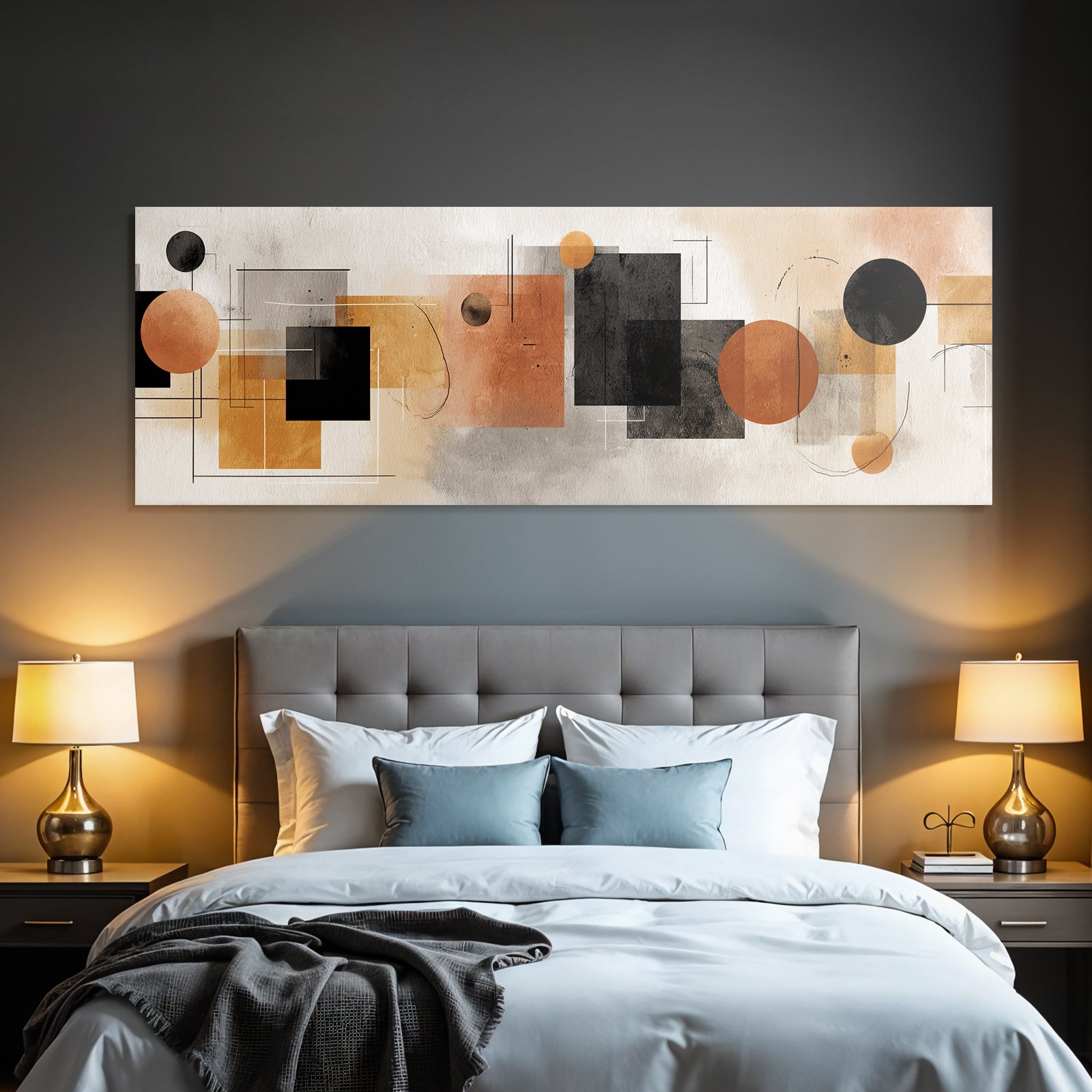 Abstract Design Geometric Shapes Earth Tones Textured Modern Minimalist