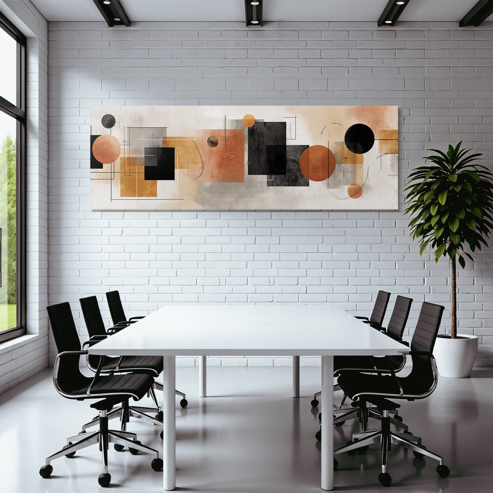 Abstract Design Geometric Shapes Earth Tones Textured Modern Minimalist