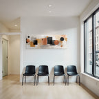 Abstractes Design Geometrische Formen Erdtoene Texturiert Modern Minimalistisch