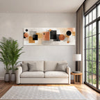 Abstractes Design Geometrische Formen Erdtoene Texturiert Modern Minimalistisch