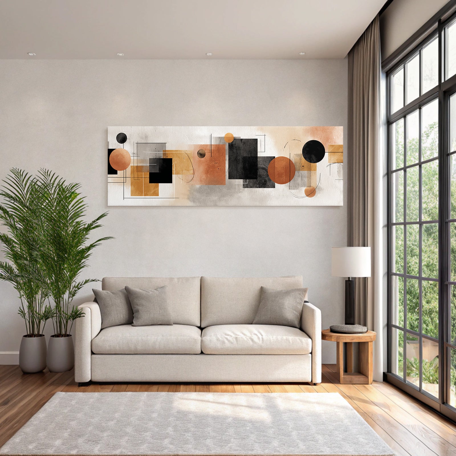 Abstract Design Geometric Shapes Earth Tones Textured Modern Minimalist