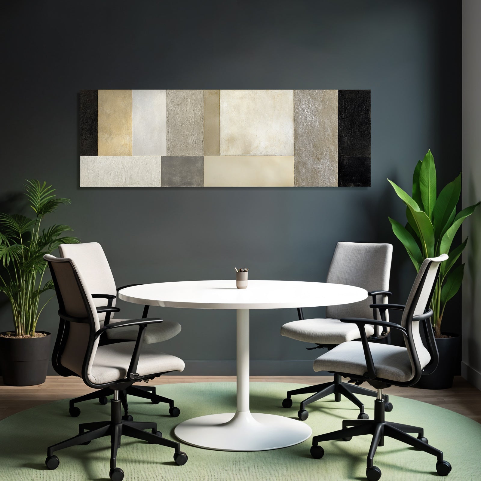 Abstractes Kunstwerk Geometrische Formen Neutrale Toene Minimalismus