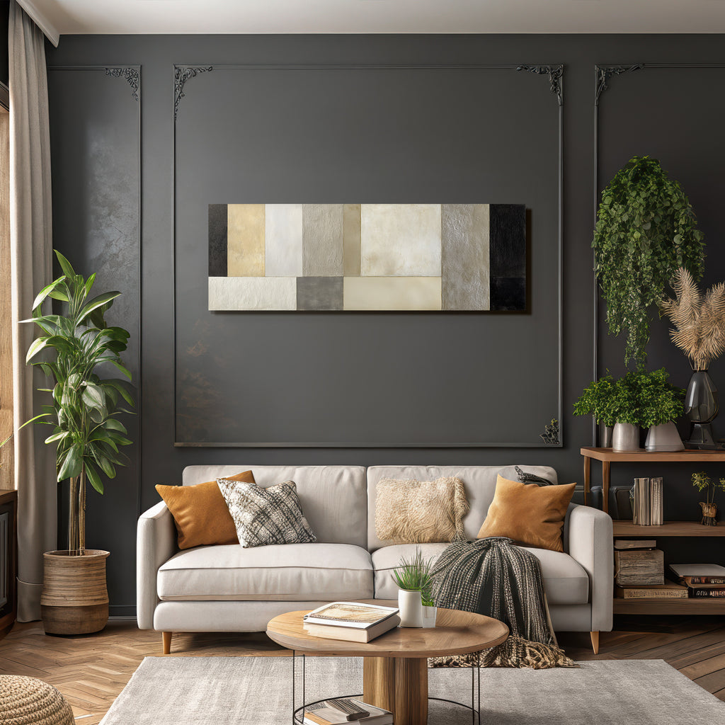 Abstractes Kunstwerk Geometrische Formen Neutrale Toene Minimalismus