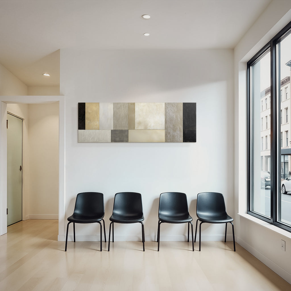 Abstractes Kunstwerk Geometrische Formen Neutrale Toene Minimalismus