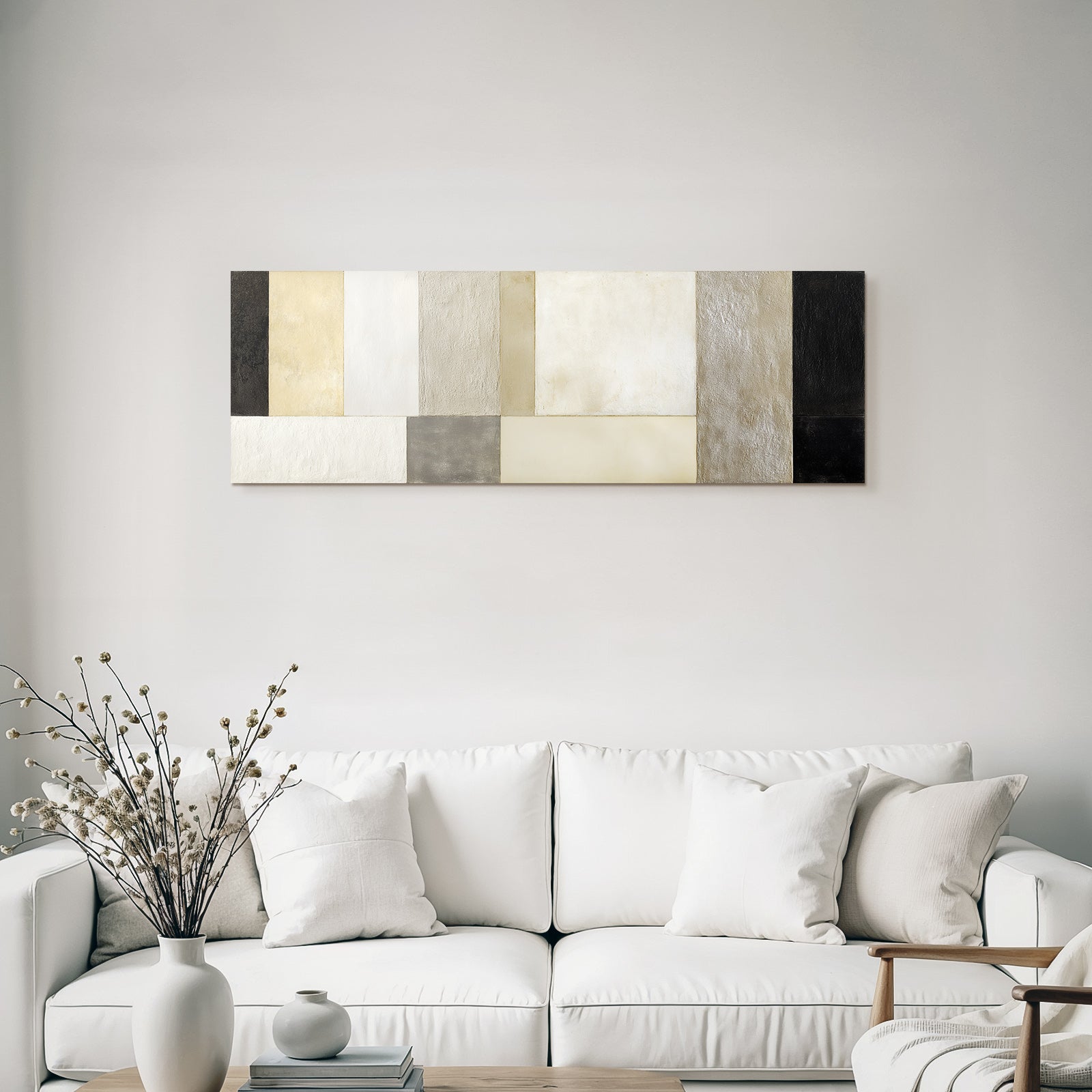 Abstractes Kunstwerk Geometrische Formen Neutrale Toene Minimalismus