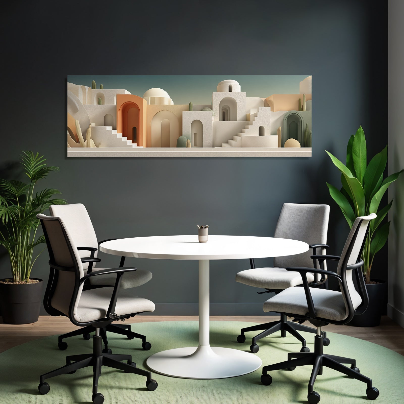 Abstract Architecture Landscape Modern Oases Stylized
