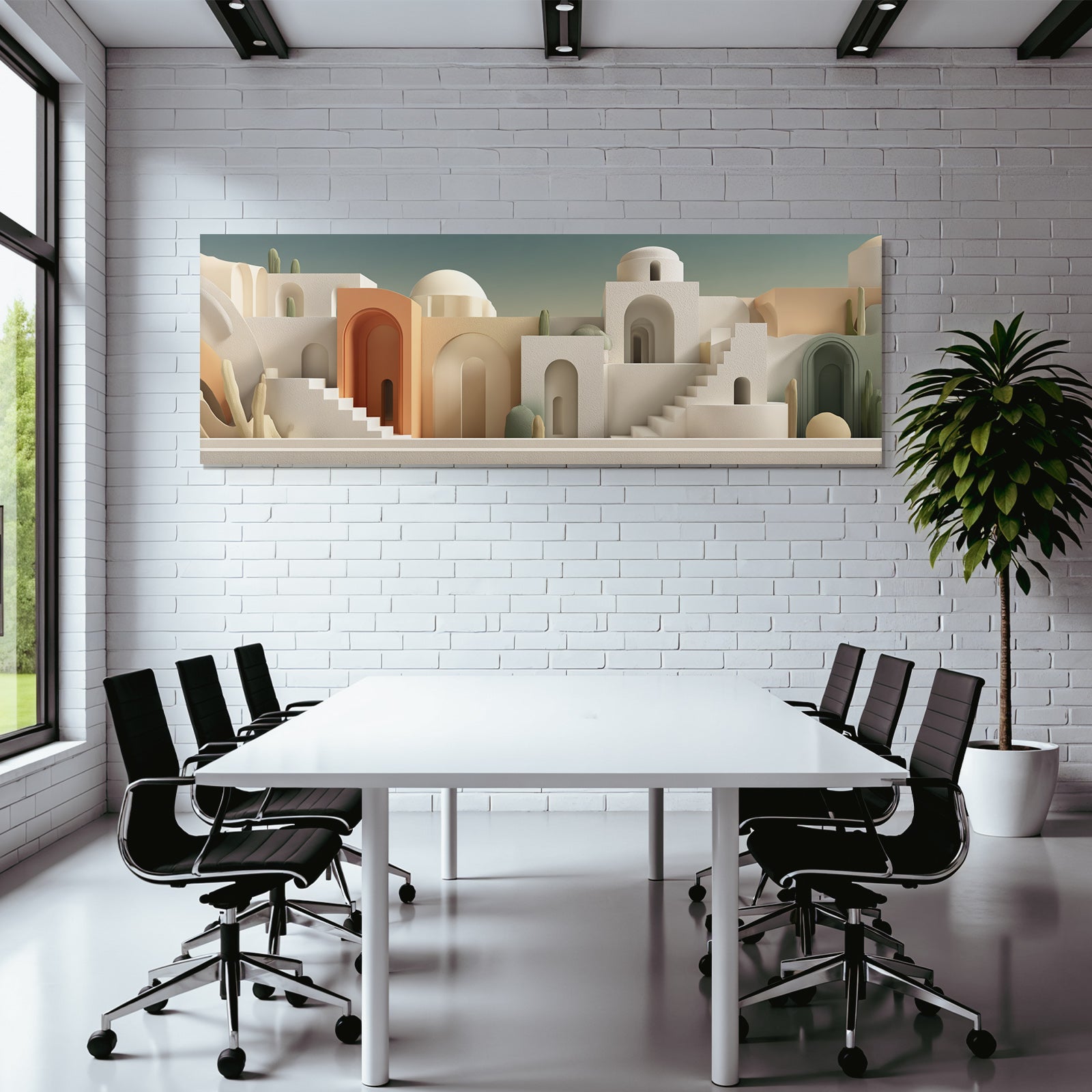 Abstract Architecture Landscape Modern Oases Stylized