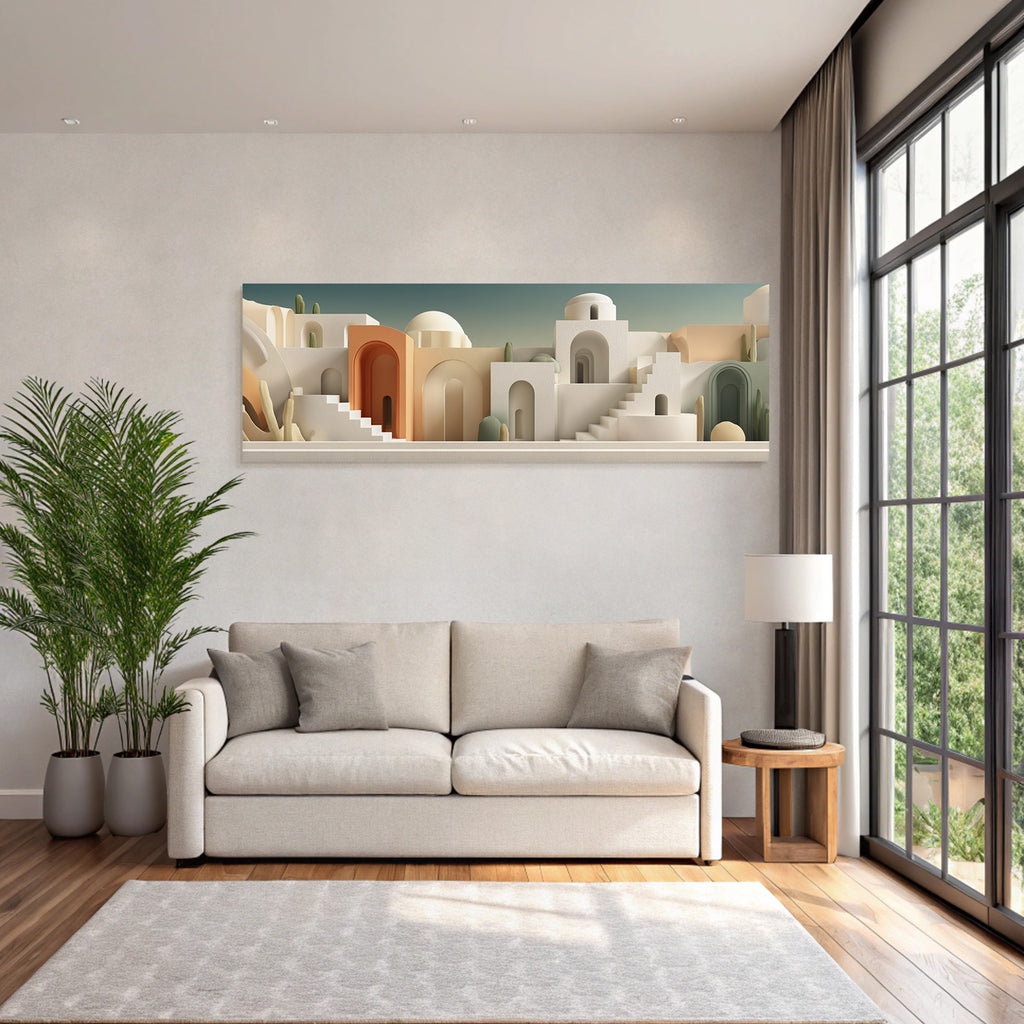 Abstrakte Architektur Landschaft Moderne Oasen Stilisiert