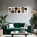 Abstrakte Geometrische Designs Mit Kreisen In Farben Und Texturen Minimalistisch Dekor