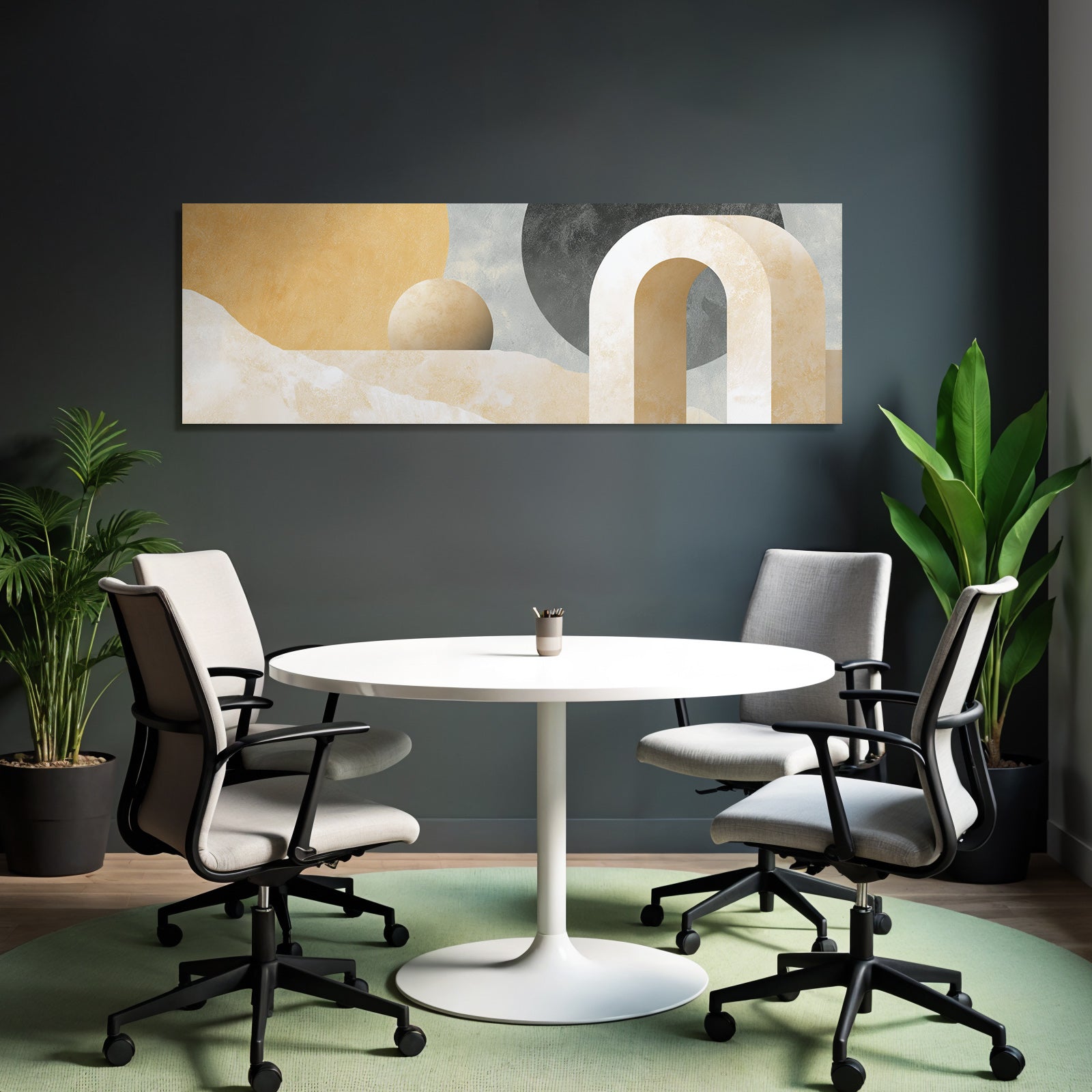 Abstract Geometric Shapes In Earth Tones With Texture