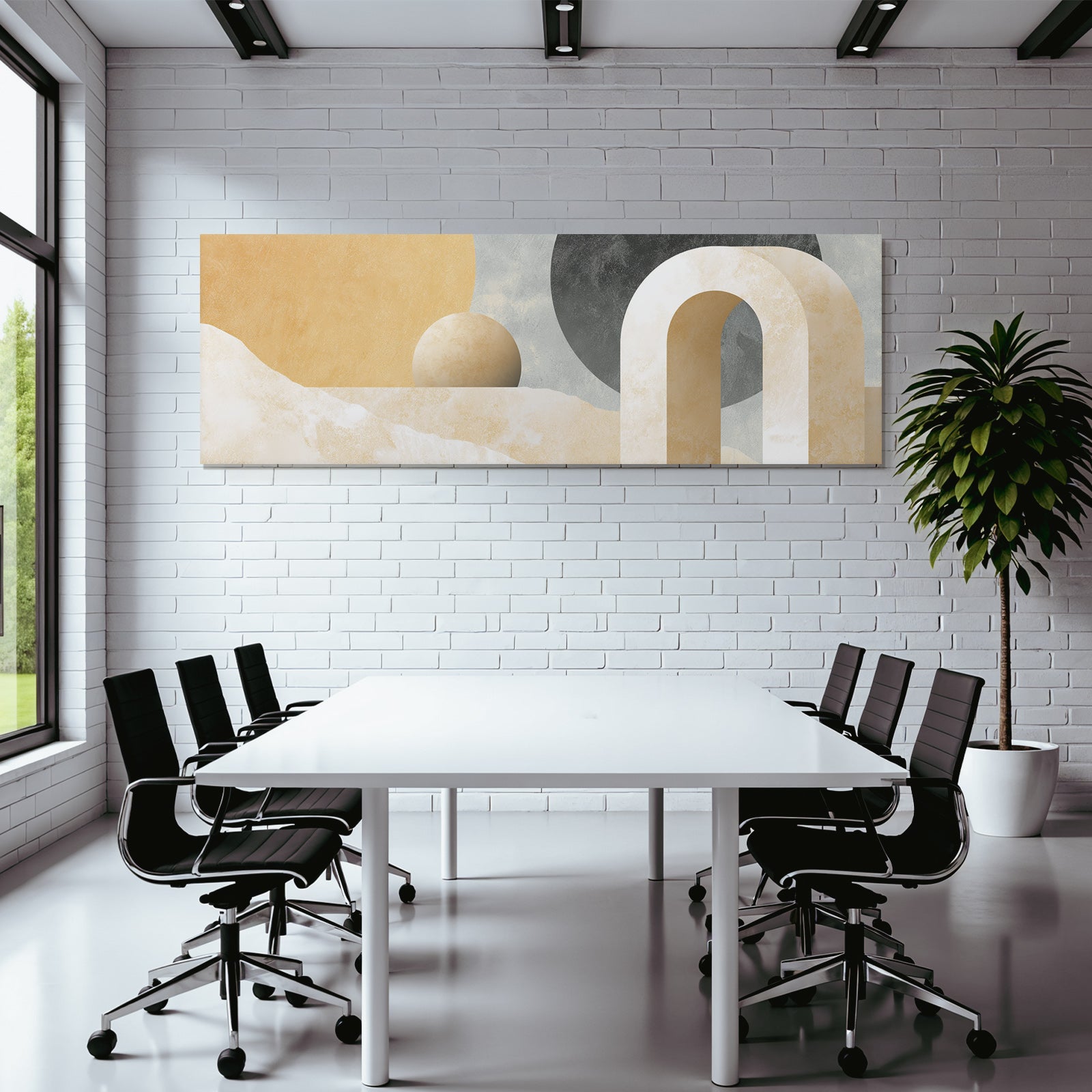 Abstract Geometric Shapes In Earth Tones With Texture