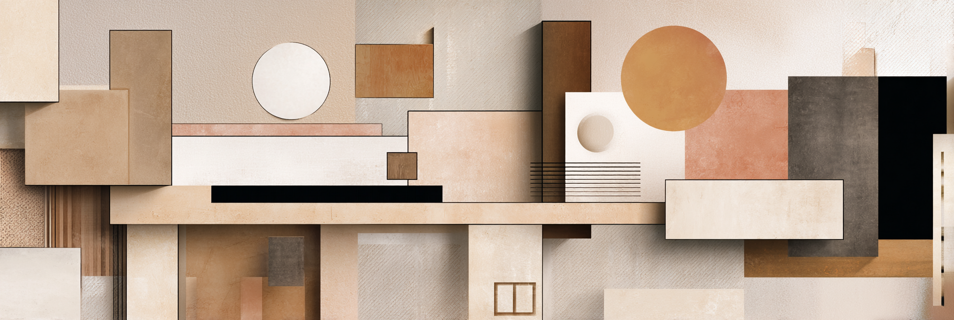 Abstrakte Geometrische Komposition Moderner Minimalismus | Modern Basic | Einrichtungsstile