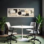 Abstrakte Geometrische Komposition Moderner Minuimalismus Beige Schwarz Weiss Grau