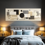 Abstrakte Geometrische Komposition Moderner Minuimalismus Beige Schwarz Weiss Grau