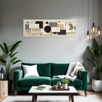 Abstrakte Geometrische Komposition Moderner Minuimalismus Beige Schwarz Weiss Grau
