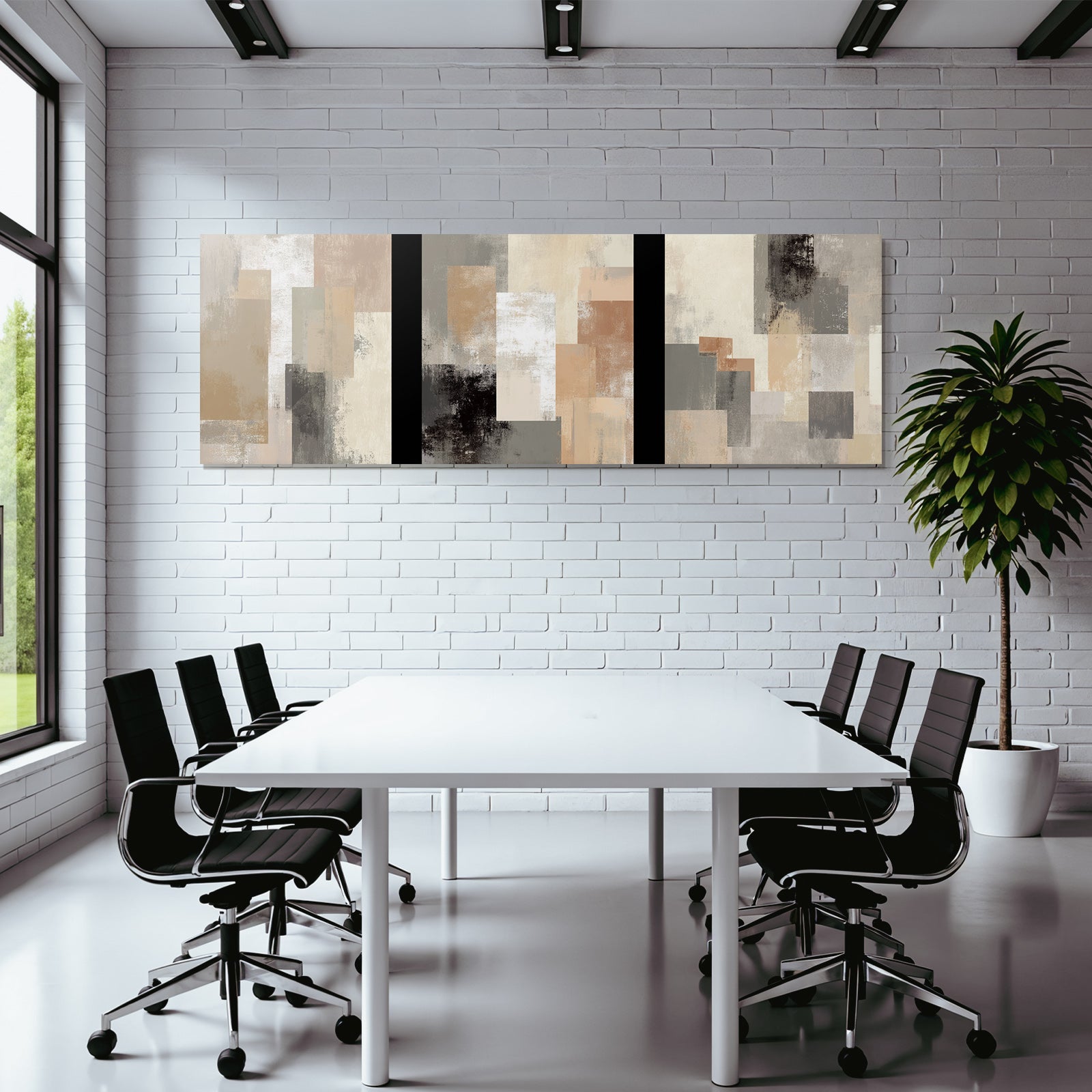 Abstract Geometric Art In Neutral Tones