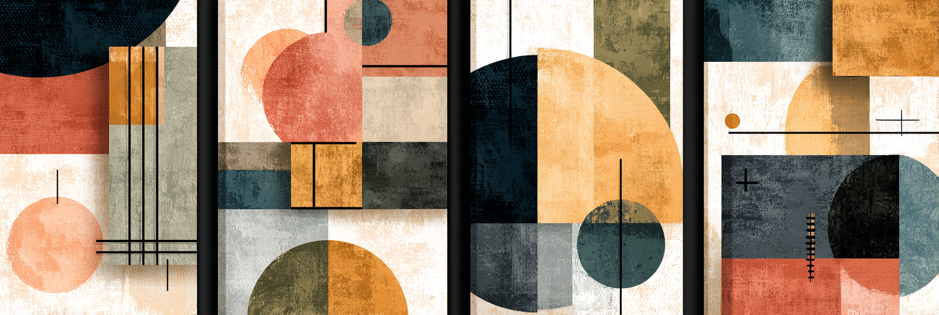 Abstrakte Geometrische Kunst Moderne Stile Mit Farben Vielfalt | Modern Basic | Einrichtungsstile