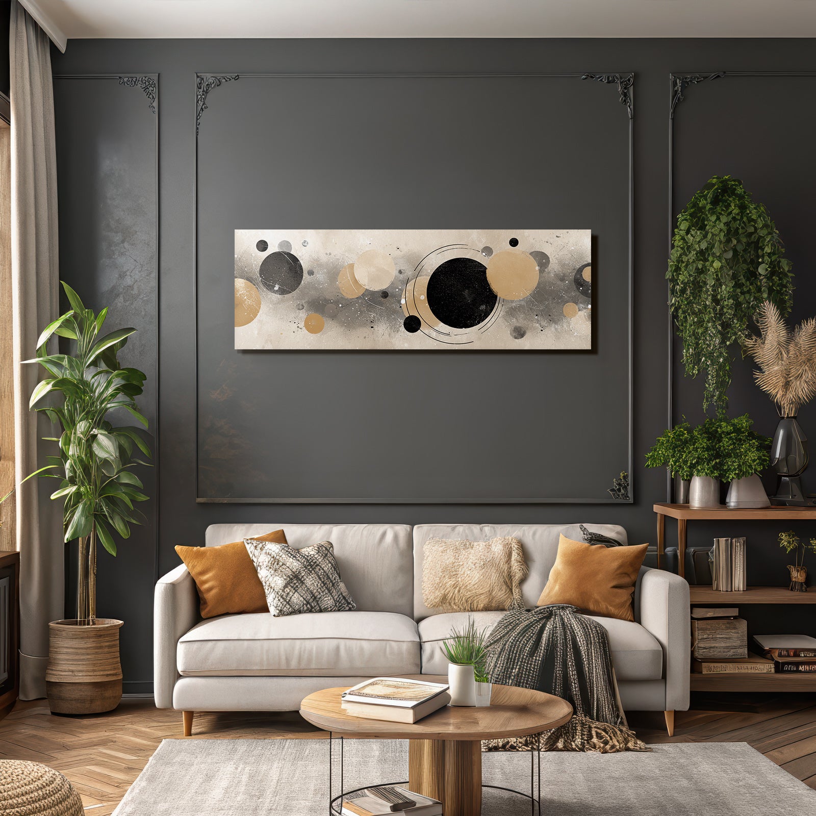 Abstract Circle Art with Colors and Texture