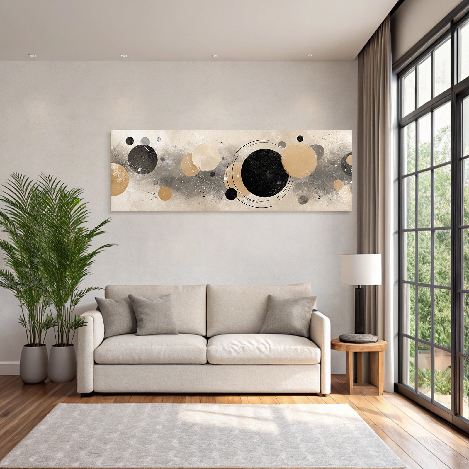 Abstract Circle Art with Colors and Texture