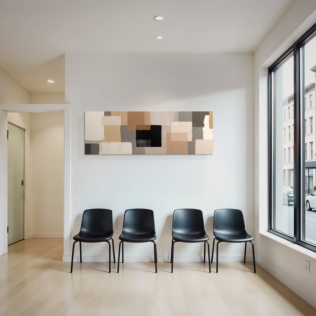 Abstrakte Kunst Geometrische Formen Beige Braun Grau Schwarz