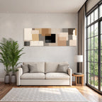 Abstrakte Kunst Geometrische Formen Beige Braun Grau Schwarz