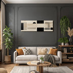 Abstrakte Kunst Geometrische Formen Braun Black Grau