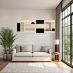 Abstrakte Kunst Geometrische Formen Braun Black Grau