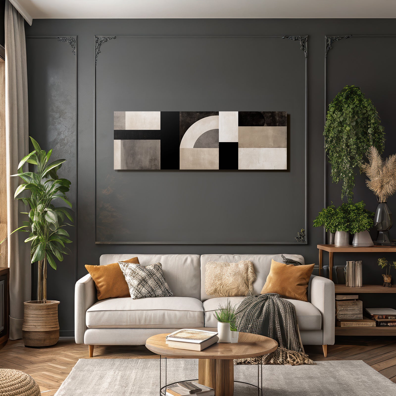 Abstract Art Geometric Shapes Dark Colors