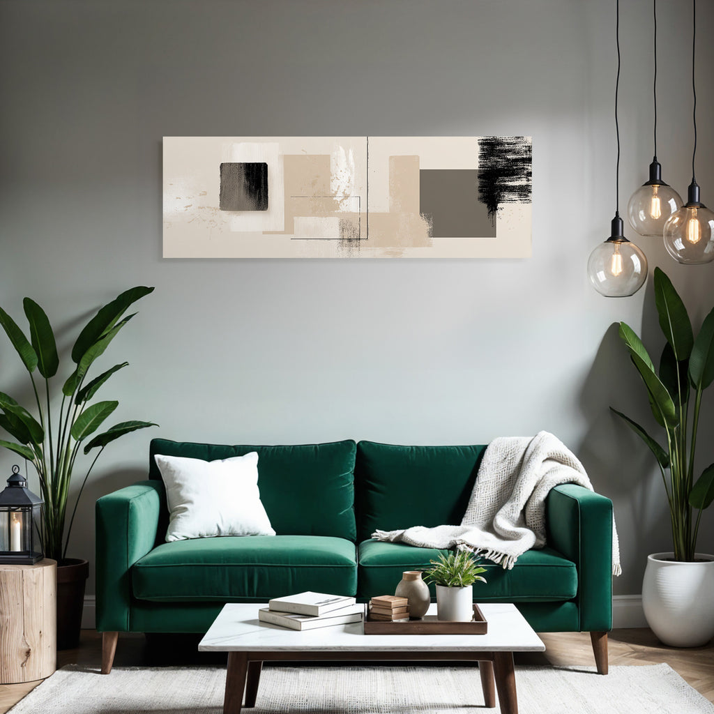 Abstrakte Kunst Geometrische Formen Texturierte Buerststriche Neutrale Tonen