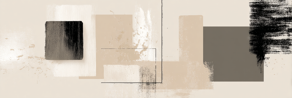 Abstrakte Kunst Geometrische Formen Texturierte Buerststriche Neutrale Tonen | Modern Basic | Einrichtungsstile