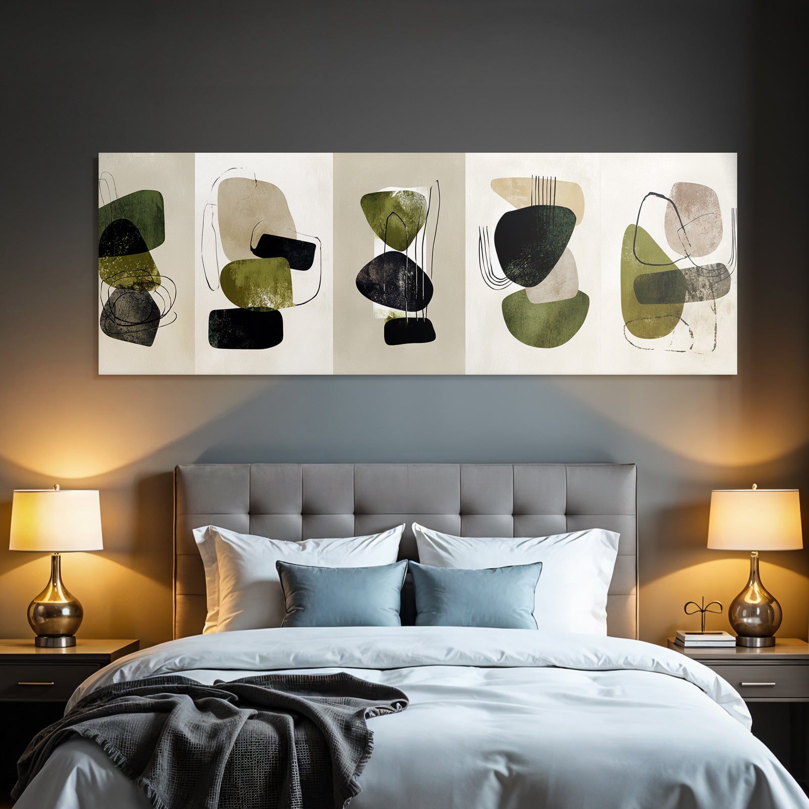 Abstract Art Geometric and Organic Shapes Earth Tones