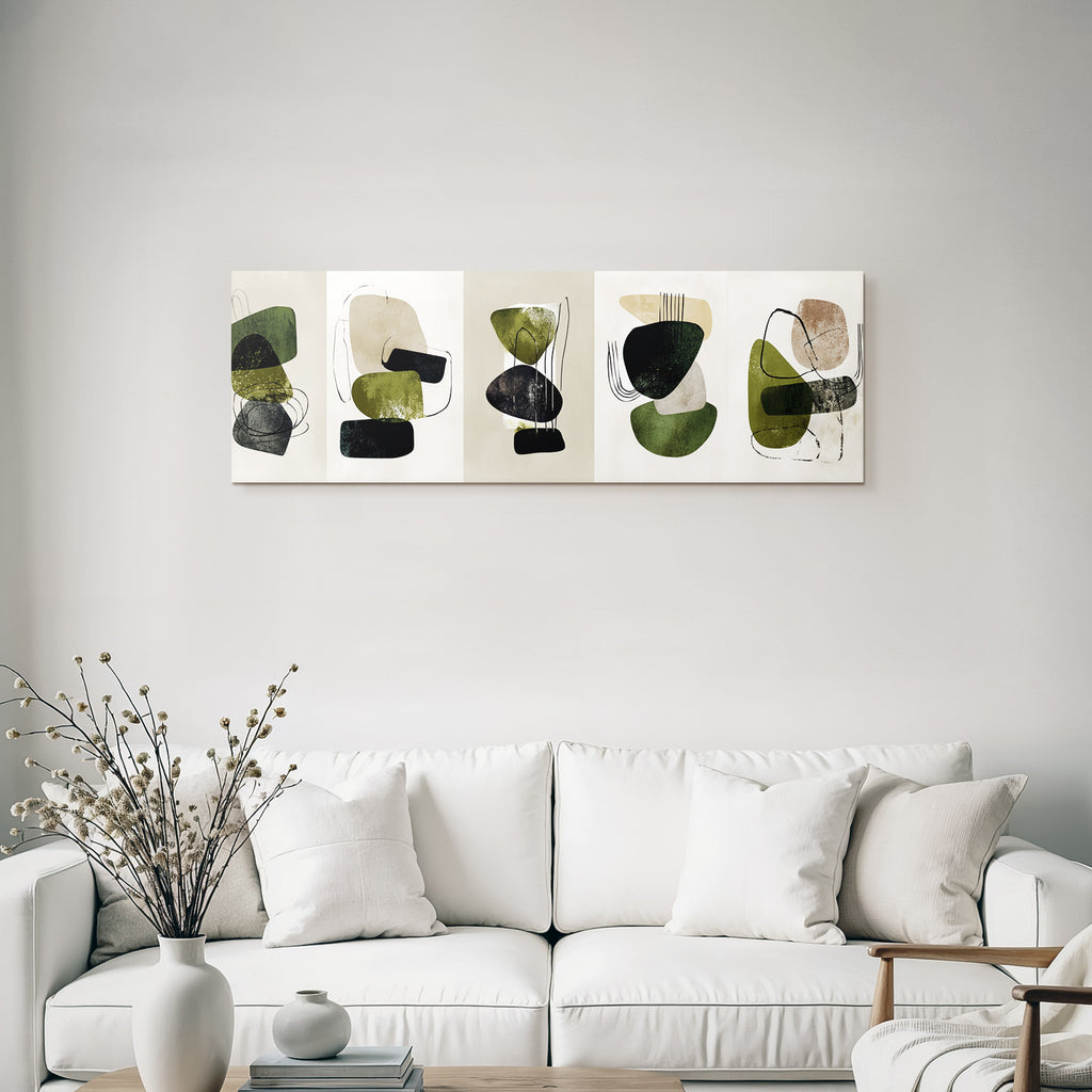 Abstrakte Kunst Geometrische Und Organische Formen Erdtoene