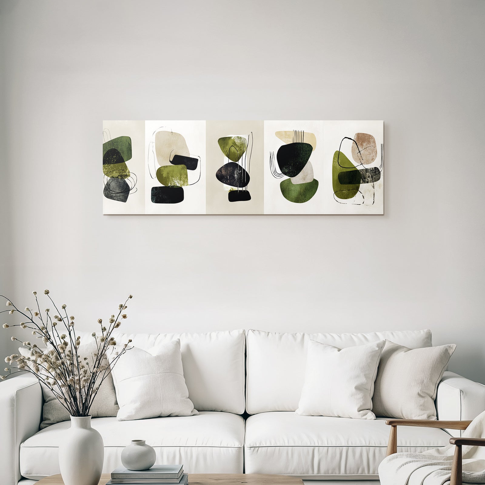 Abstract Art Geometric and Organic Shapes Earth Tones