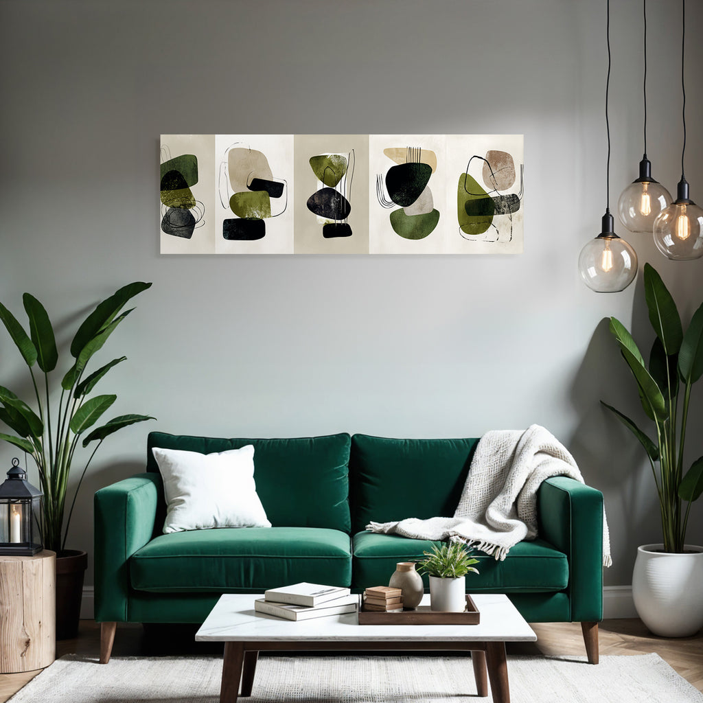 Abstrakte Kunst Geometrische Und Organische Formen Erdtoene