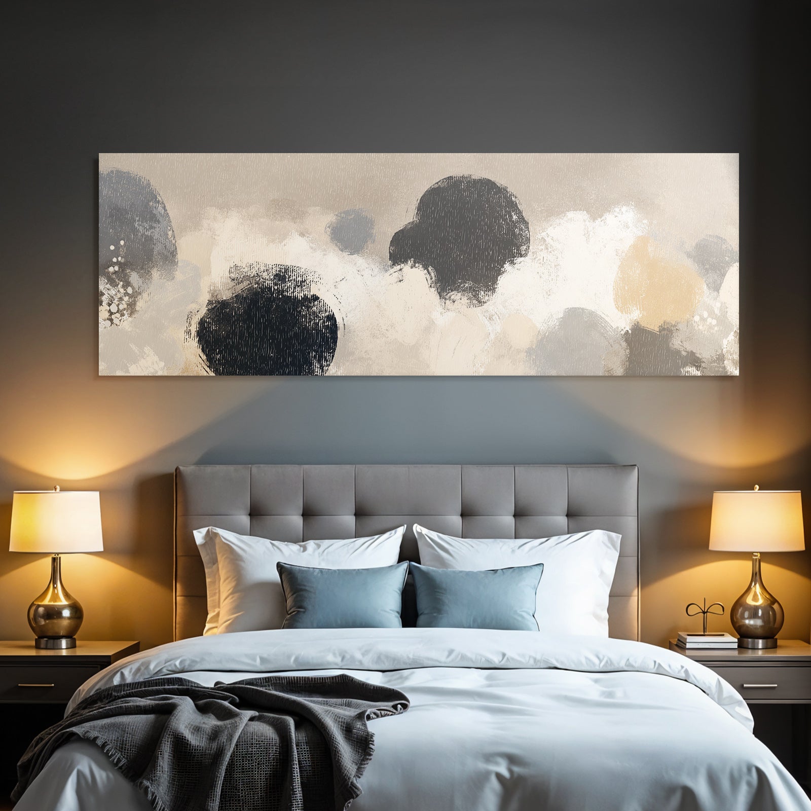 Abstract art with soft colors and textured strokes