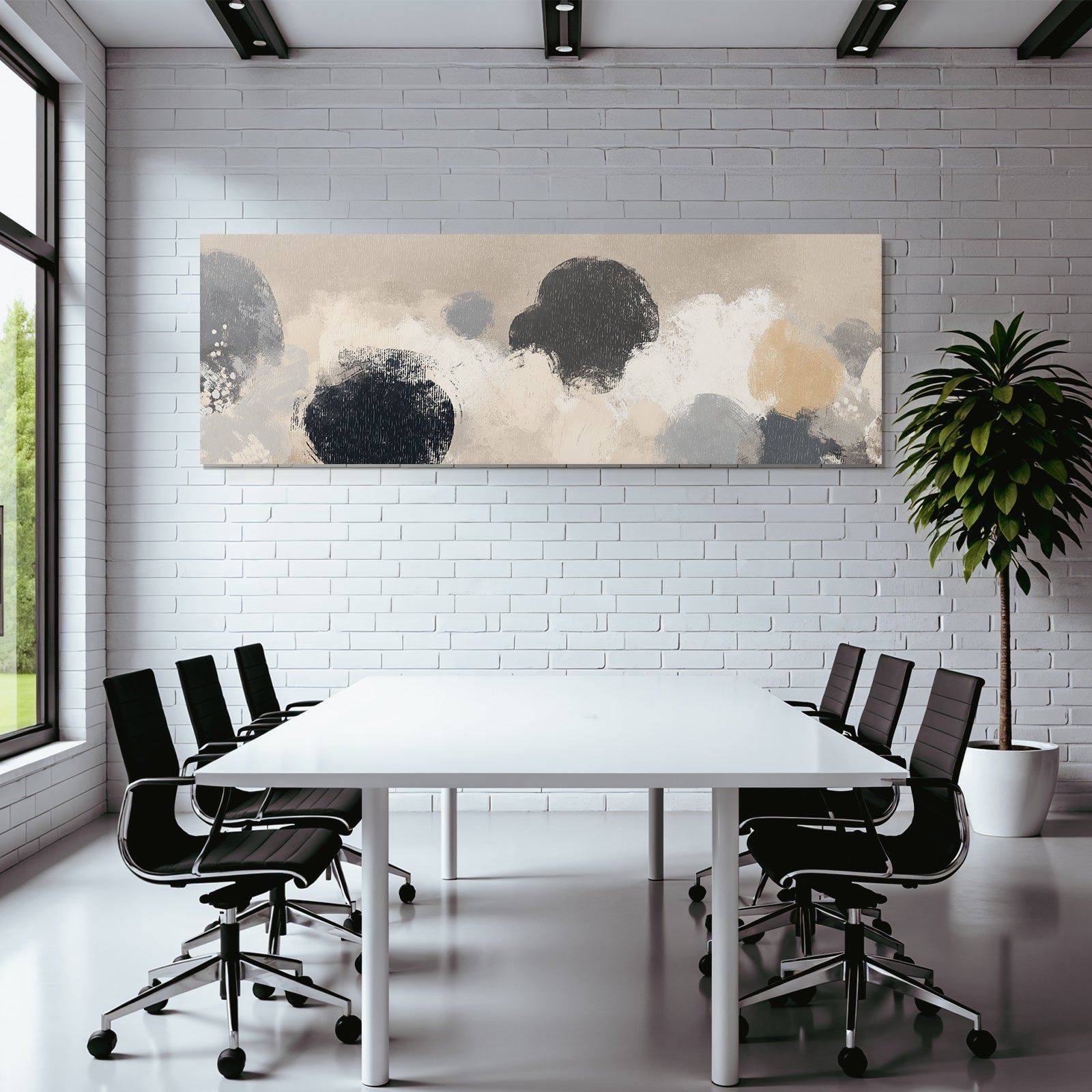 Abstract art with soft colors and textured strokes