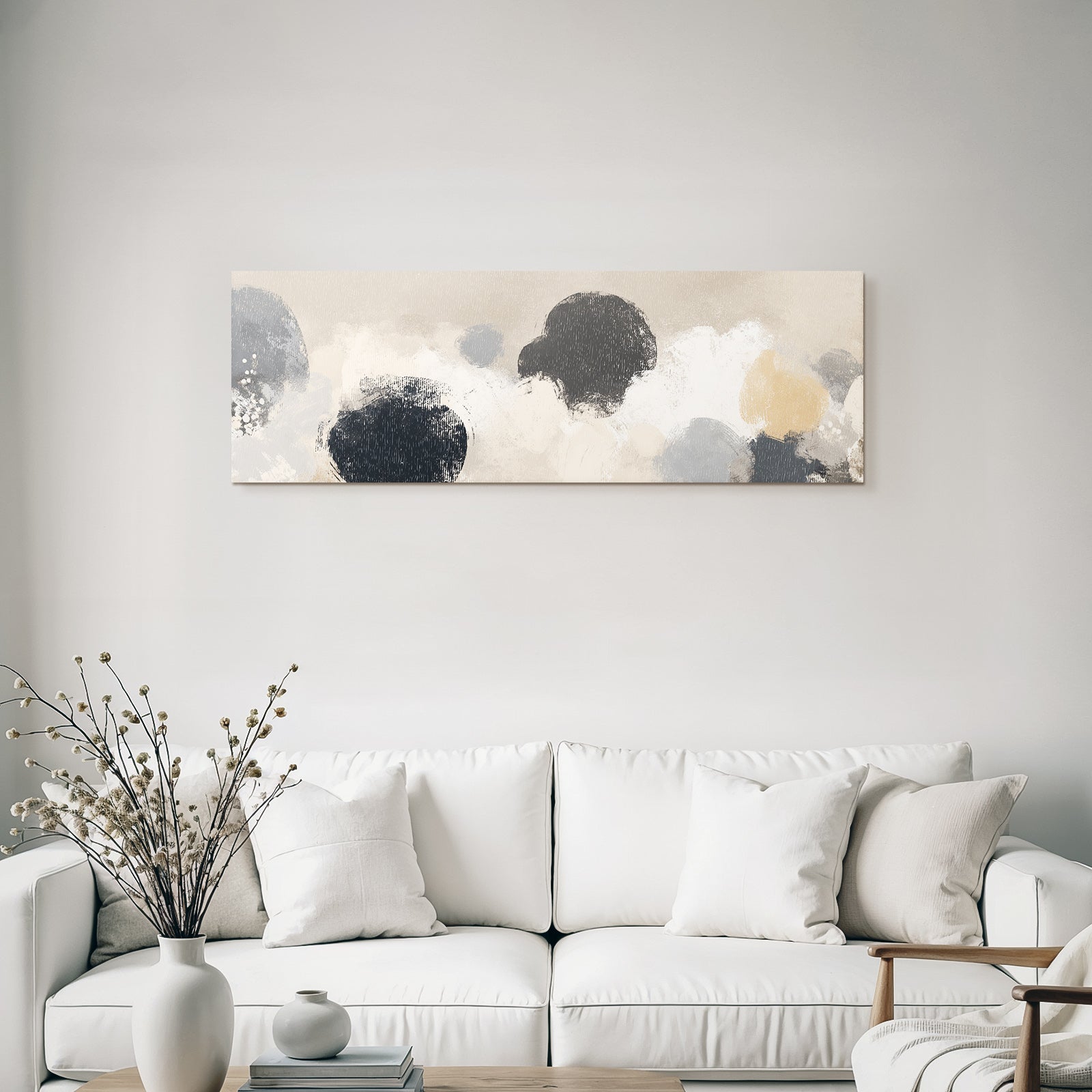 Abstract art with soft colors and textured strokes