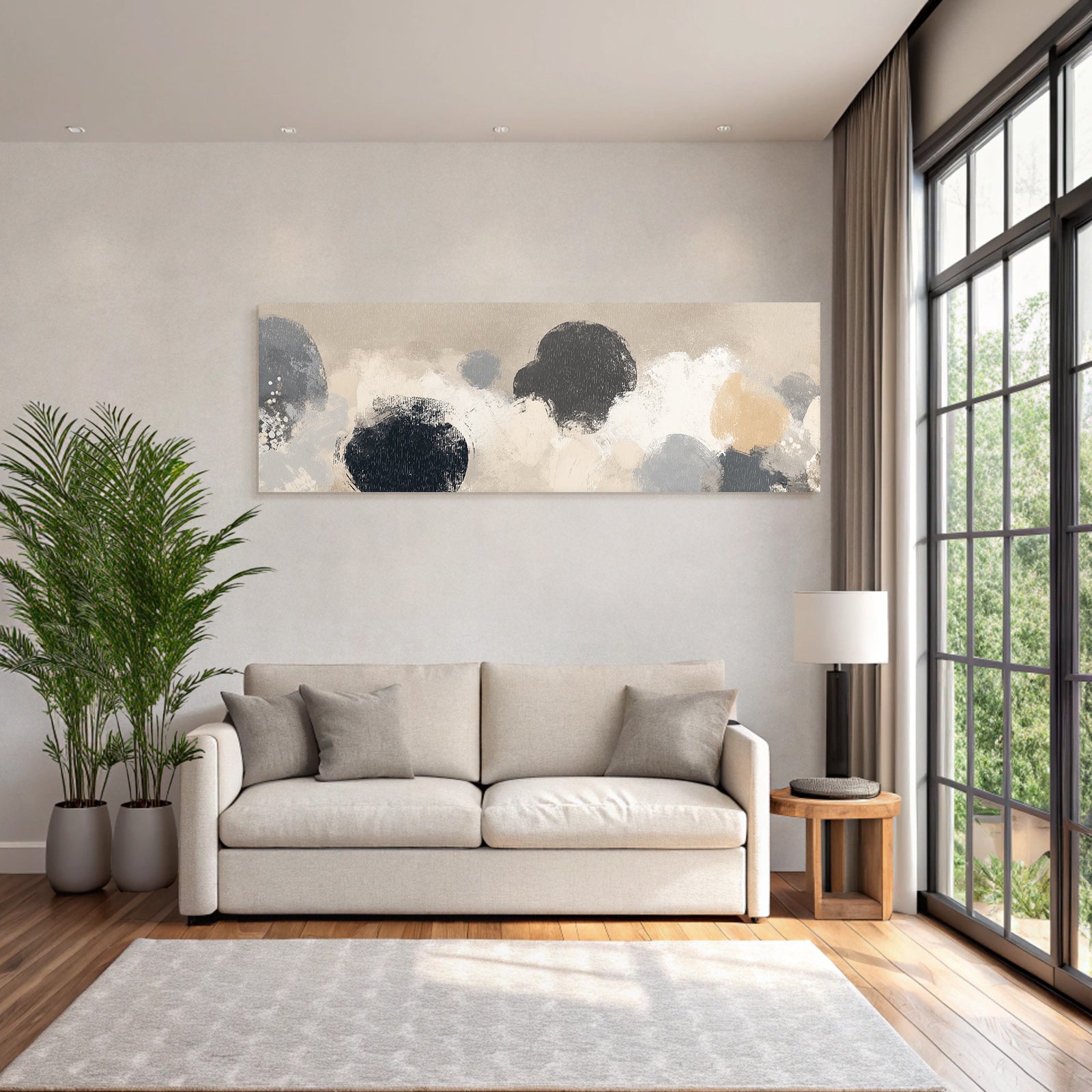 Abstract art with soft colors and textured strokes
