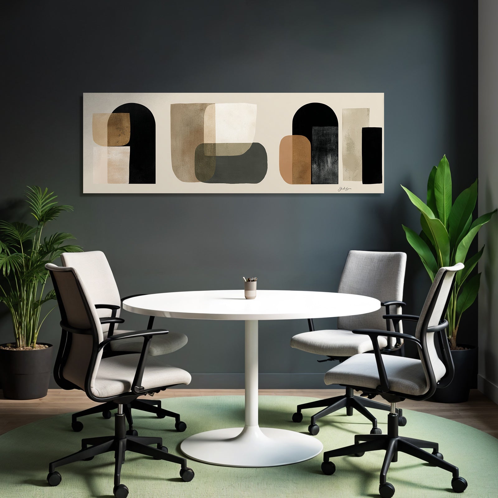 Abstract Design Earth Tones Geometric Shapes Minimalism